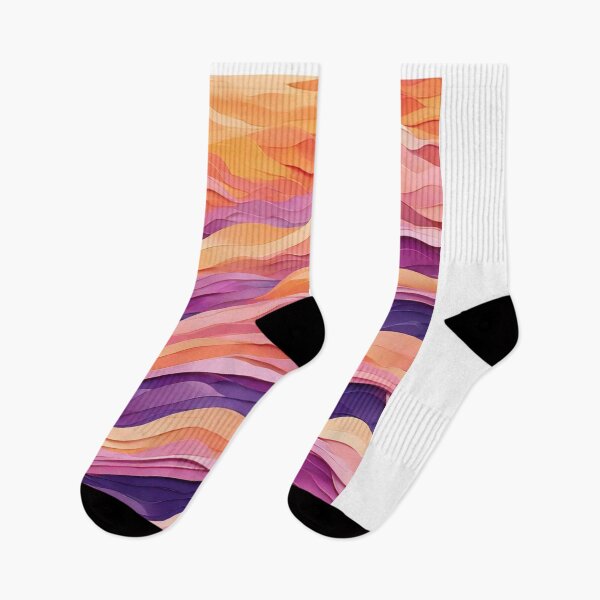 Item preview, Wave Pattern -  Violet Orange Purple Retro Wave ; Curved Line designed and sold by PatternInArt.