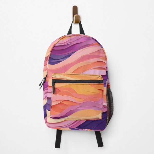 Item preview, Wave Pattern - Violet Orange Purple Retro Wave ; Curved Line designed and sold by PatternInArt.