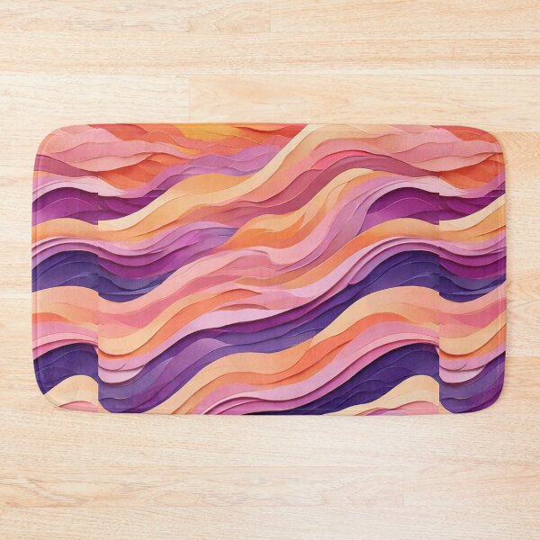 Item preview, Wave Pattern -  Violet Orange Purple Retro Wave ; Curved Line designed and sold by PatternInArt.