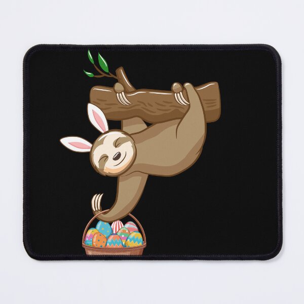 Item preview, Funny Cute Bunny Sloth On A Tree Holding Eggs Basket Easter designed and sold by MobyStickers.