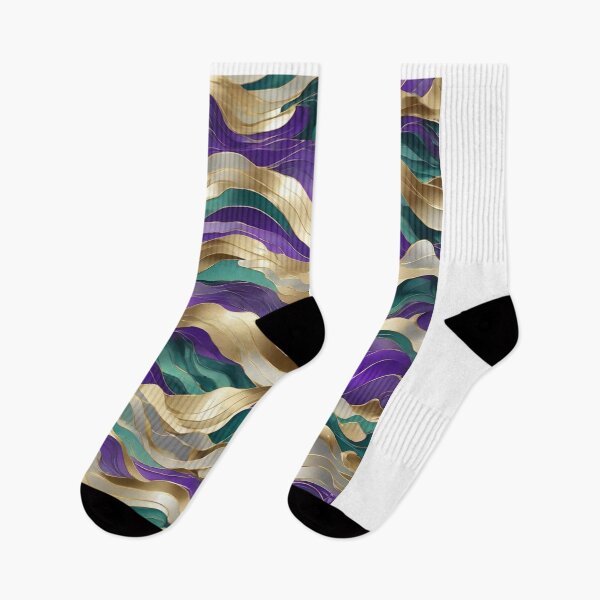 Item preview,  Wave Pattern -  Green Cream Purple Retro Wave ; Curved Line designed and sold by PatternInArt.