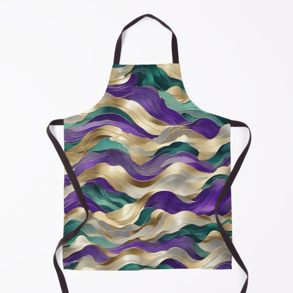 Item preview, Wave Pattern - Green Cream Purple Retro Wave ; Curved Line designed and sold by PatternInArt.