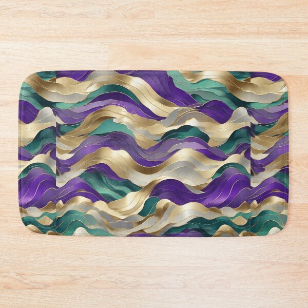 Item preview,  Wave Pattern -  Green Cream Purple Retro Wave ; Curved Line designed and sold by PatternInArt.
