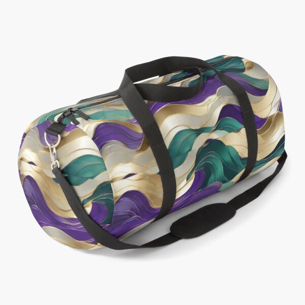 Item preview, Wave Pattern - Green Cream Purple Retro Wave ; Curved Line designed and sold by PatternInArt.
