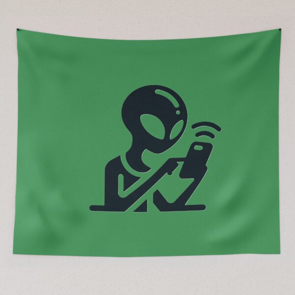 Item preview, Alien browsing social media designed and sold by NickSpace.