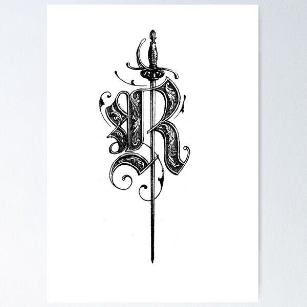 Letter R sword Poster