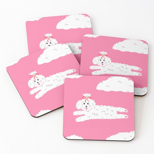 Item preview, Cute maltipoo coquette dog with bow in clouds illustration art designed and sold by WeirdyTales.