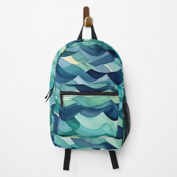 Item preview, Wave Pattern - Blue Green Retro Wave ; Curved Line designed and sold by PatternInArt.