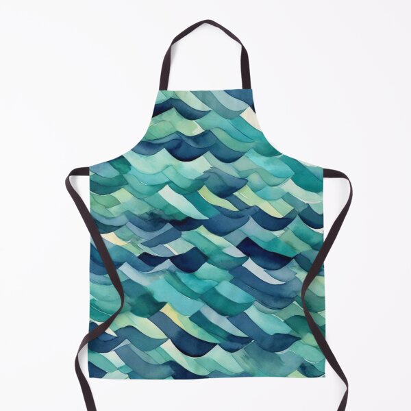 Item preview, Wave Pattern - Blue Green Retro Wave ; Curved Line designed and sold by PatternInArt.