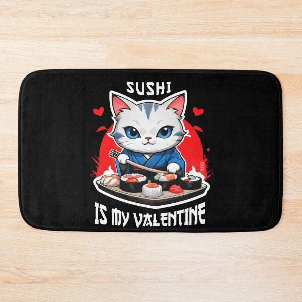 Item preview, Sushi Is My Valentine -  Great Sushi Cat Preparing Japanese Food  designed and sold by JUSTBEELEGANT.