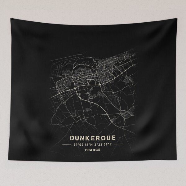 Item preview, Dunkirk Map Black and White designed and sold by Jerhus.