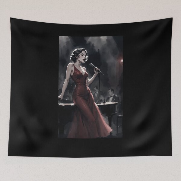 Item preview, Noir Vintage Mysterious Singer in a Night Bar designed and sold by RESToRAPTOR.