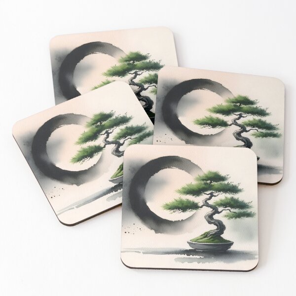 Item preview, Bonsai Tree, Stylized Japanese Enso zen designed and sold by Truck Stop One.