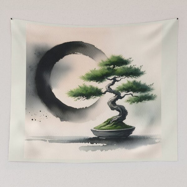 Item preview, Bonsai Tree, Stylized Japanese Enso zen designed and sold by Truck Stop One.