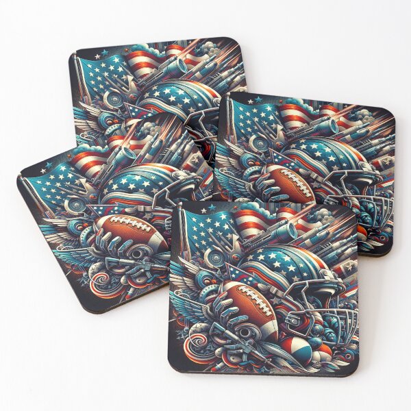 Item preview, American football fantasy blended with American symbols designed and sold by Red, White & Blue Glory.