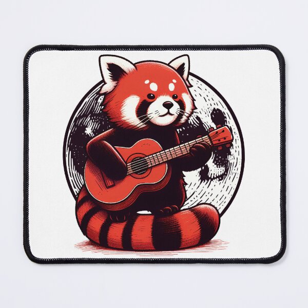 Item preview, Red Panda Rockstar Cute Animal Guitar designed and sold by TKsTees.