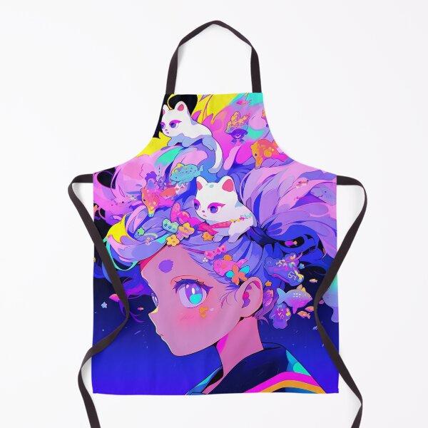 Item preview, Vibrant Neon Neko Anime Girl designed and sold by bubblegoth.