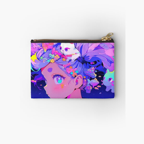 Item preview, Vibrant Neon Neko Anime Girl designed and sold by bubblegoth.