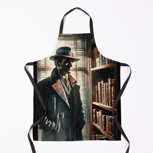 Item preview, Noir Vintage Detective Behind the Bookshelf designed and sold by RESToRAPTOR.