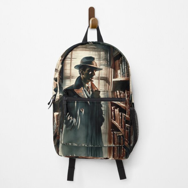 Item preview, Noir Vintage Detective Behind the Bookshelf designed and sold by RESToRAPTOR.