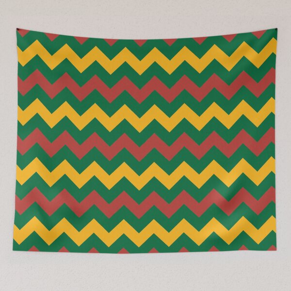 Item preview, Green Yellow Red Lithuania Tricolor Zigzag Line Horizontal Geometric Vibrant Folkloric Baltic Lively Flag Pattern designed and sold by PenguinForests.