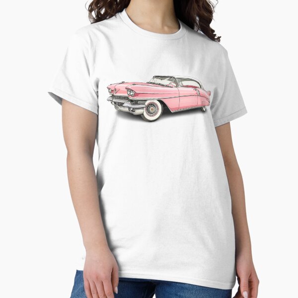 Item preview, Vintage Pink Cadillac with white stripe wheels designed and sold by OhTheHype.