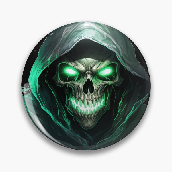 Item preview, Skeleton with green glowing eyes designed and sold by GoodThings66.