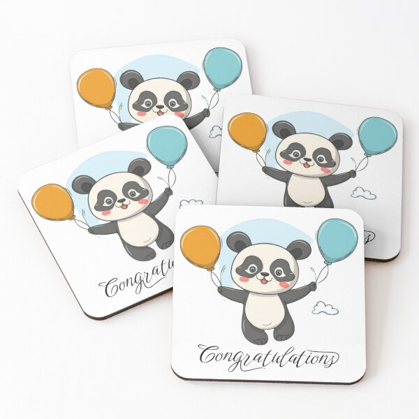 Item preview, Panda with Balloons: Congratulations! designed and sold by KWTeam.