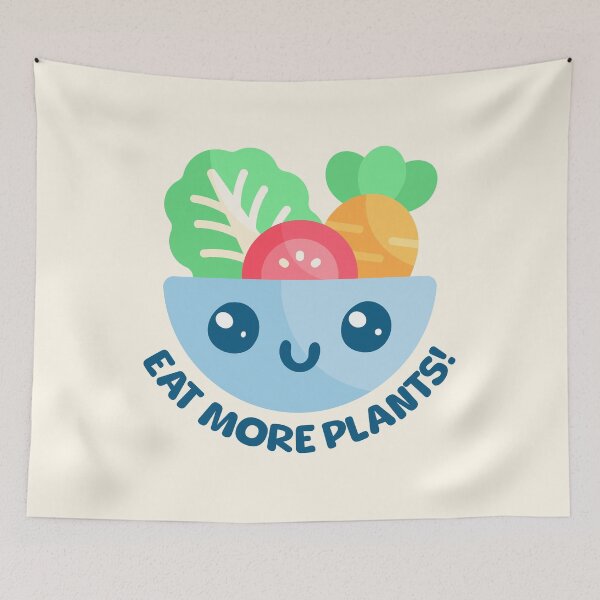 Item preview, Eat More Plants! Cute Vegetarian Cartoon designed and sold by PMCreative.