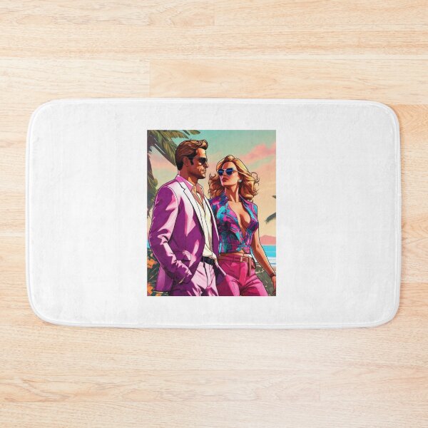 Item preview, Man and Woman With Vaporwave Style on the Beach designed and sold by kylmllr101684.