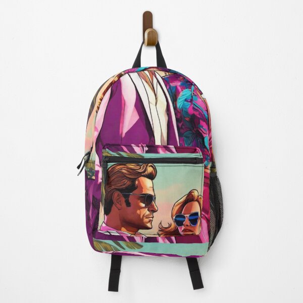 Item preview, Man and Woman With Vaporwave Style on the Beach designed and sold by kylmllr101684.