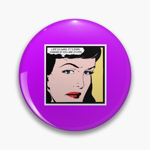 Item preview, Life is hard; it’s harder if you’re stupid - Funny quotes retro comics designed and sold by Alex Starcatcher.