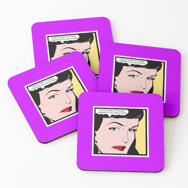Item preview, Life is hard; it’s harder if you’re stupid - Funny quotes retro comics designed and sold by Alex Starcatcher.