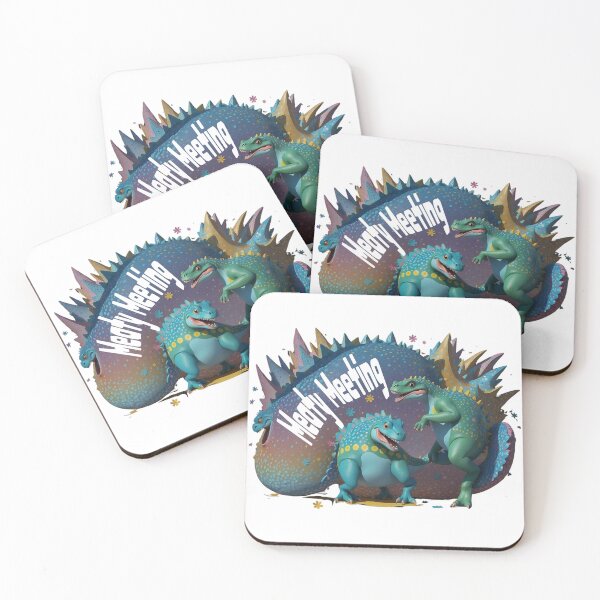 Item preview, Dinosaur Meaty Meeting friends, gift for friends designed and sold by RoseAIArtRhythm.