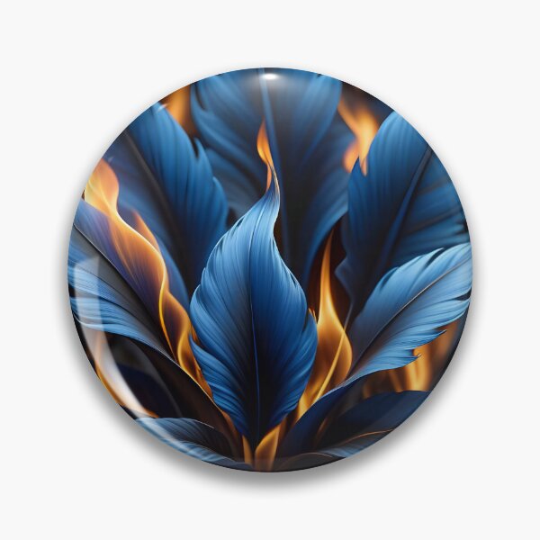 Artikelvorschau, Magical Blue Feather Fire Flower Pattern entworfen und verkauft von TheArtOfPat.