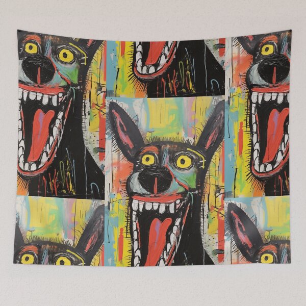 Artikelvorschau, Bellender Hund Art Brut Gemälde entworfen und verkauft von sheprint.