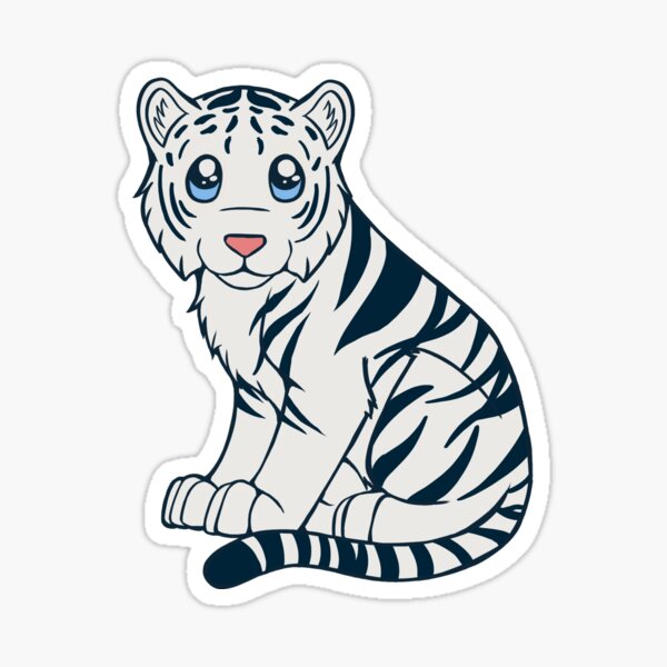 Chibi White Tiger Sticker By Shadow Wing456 Redbubble