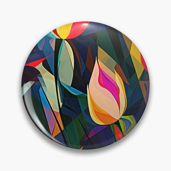 Item preview, Tulip Tile 06: Goblet of Springtime Sunshine in a Blooming Rainbow of Spiraling Blooms designed and sold by TheBrainArt.