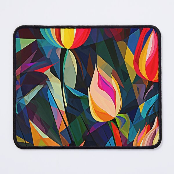 Item preview, Tulip Tile 06: Goblet of Springtime Sunshine in a Blooming Rainbow of Spiraling Blooms designed and sold by TheBrainArt.