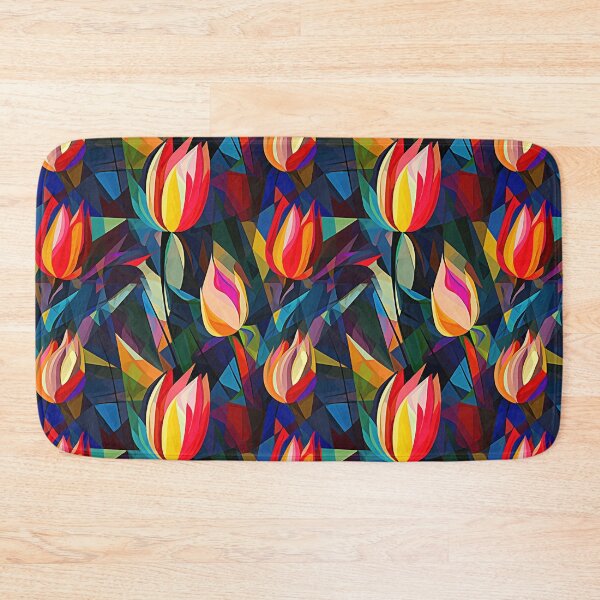 Item preview, Tulip Tile 06: Goblet of Springtime Sunshine in a Blooming Rainbow of Spiraling Blooms designed and sold by TheBrainArt.