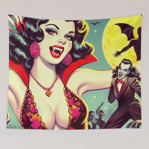 Item preview, Vintage Vampire Girl designed and sold by PulpVintage.