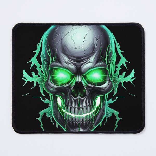 Item preview, Skull with green glowing eyes designed and sold by GoodThings66.