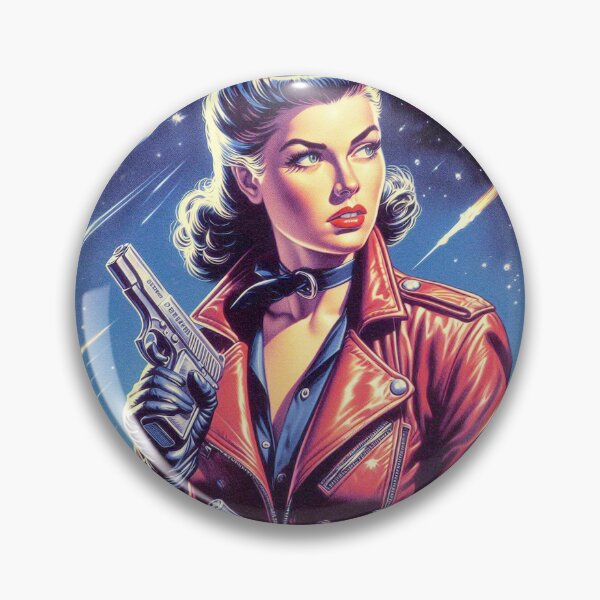 Item preview, Retro Pulp Sci Fi Girl designed and sold by PulpVintage.