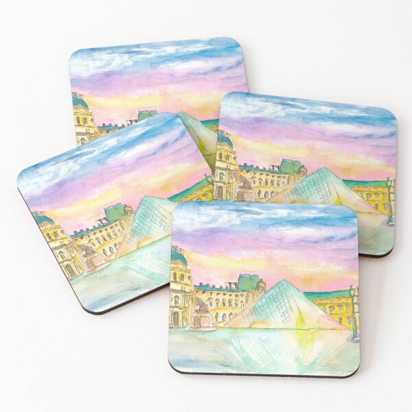 Item preview, Paris Louvre at Dusk with fascinating Pyramids designed and sold by artshop77.