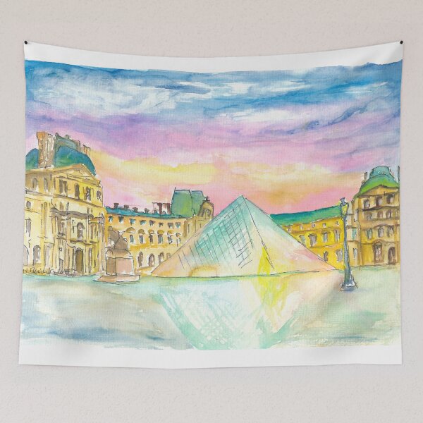 Item preview, Paris Louvre at Dusk with fascinating Pyramids designed and sold by artshop77.
