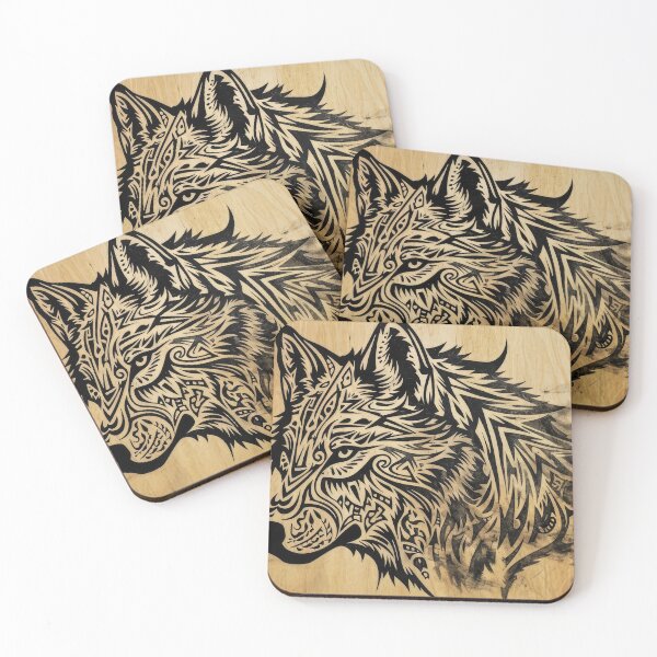 Item preview, Lobo tribal con patrones intrincados designed and sold by JuanmaLW.