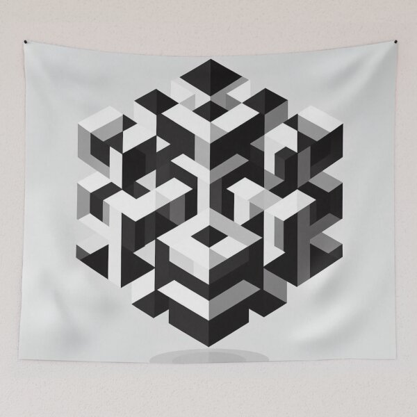 Item preview, Geometric Confusion: Black and White Cubes designed and sold by Lyavalio.