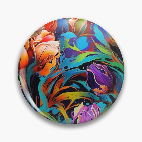 Item preview, Tulip Tile 07: Goblet of Springtime Sunshine in a Blooming Rainbow of Spiraling Blooms designed and sold by TheBrainArt.