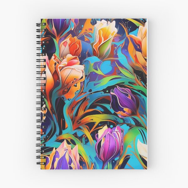 Item preview, Tulip Tile 07: Goblet of Springtime Sunshine in a Blooming Rainbow of Spiraling Blooms designed and sold by TheBrainArt.