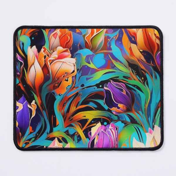 Item preview, Tulip Tile 07: Goblet of Springtime Sunshine in a Blooming Rainbow of Spiraling Blooms designed and sold by TheBrainArt.